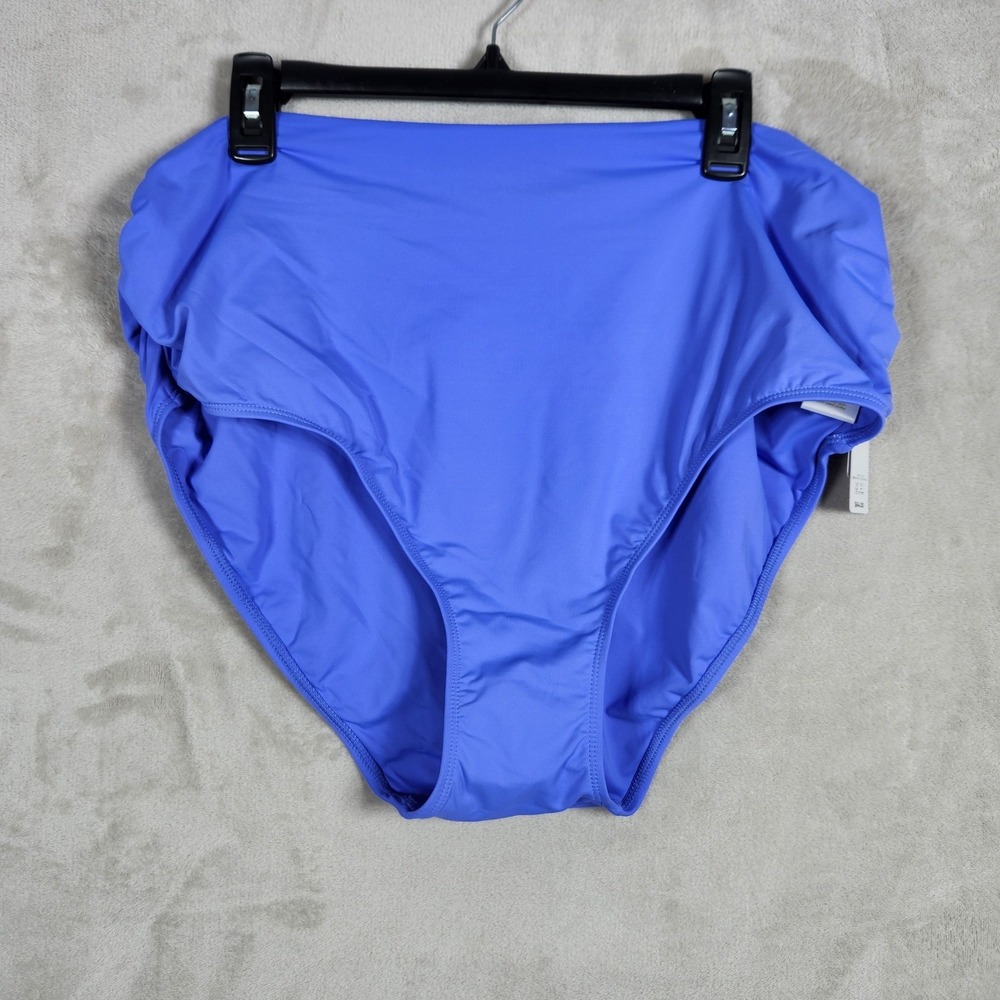 Anne Cole Swim Bottom Womens 24W Periwinkle High Waist Shirred Bikini Resort New